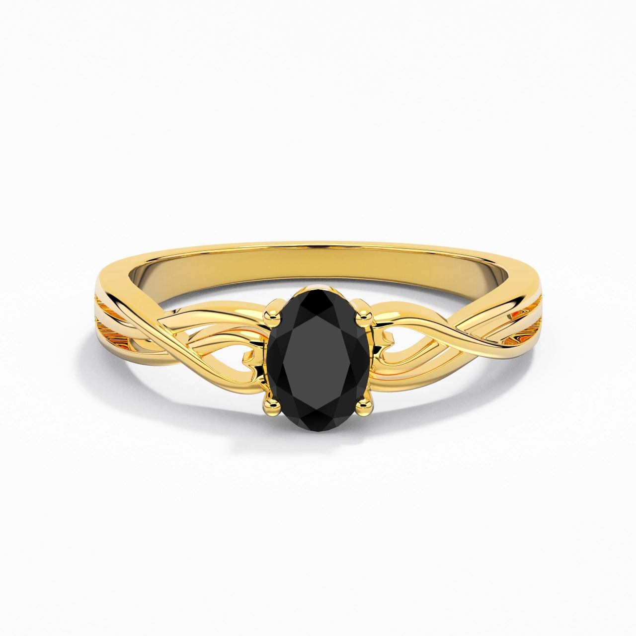Modern Heart Oval Cut Engagement Ring