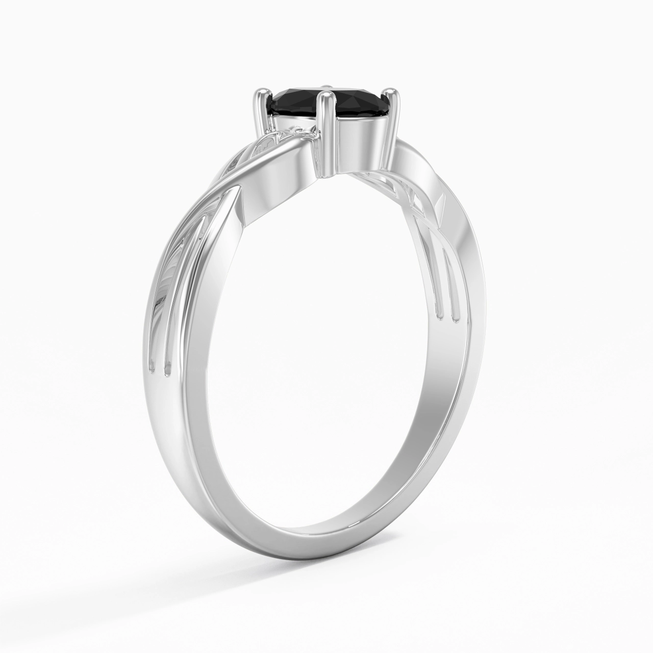 Modern Heart Oval Cut Engagement Ring