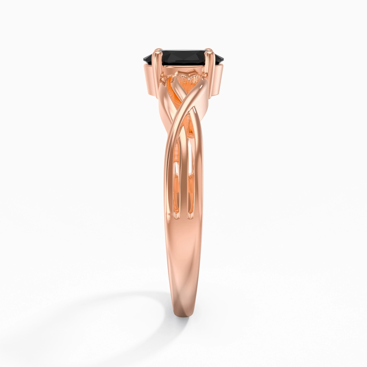 Modern Heart Oval Cut Engagement Ring