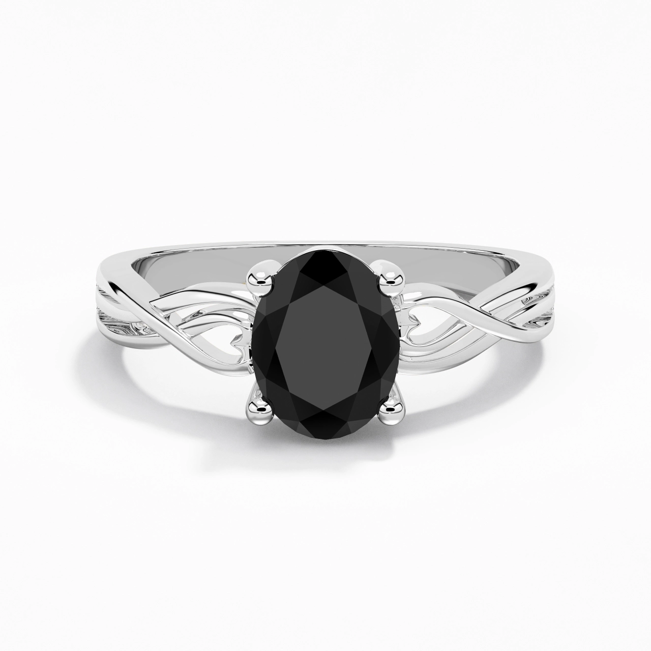 Modern Heart Oval Cut Engagement Ring