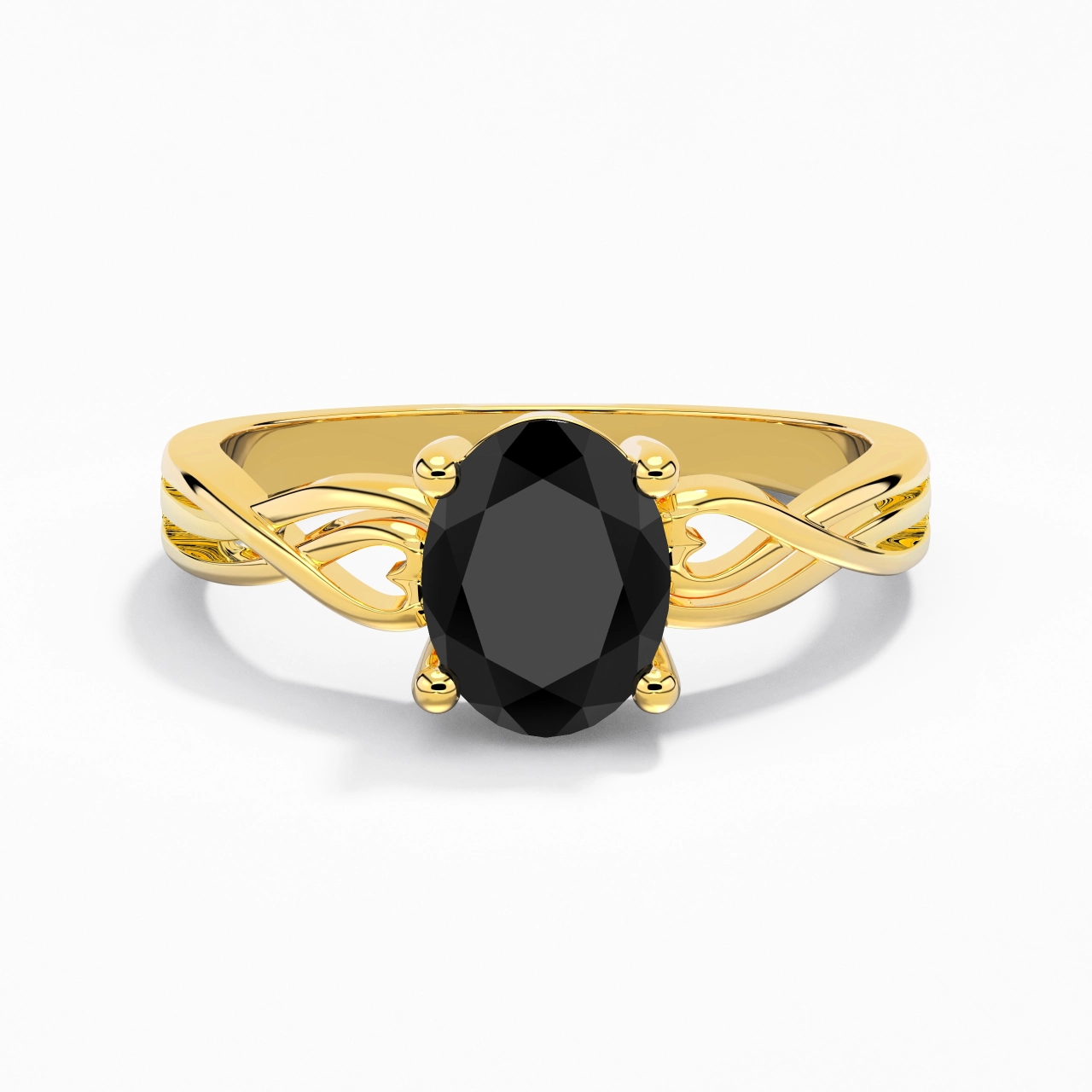 Moderne Cœur Ovale Coupé Bague de fiançailles