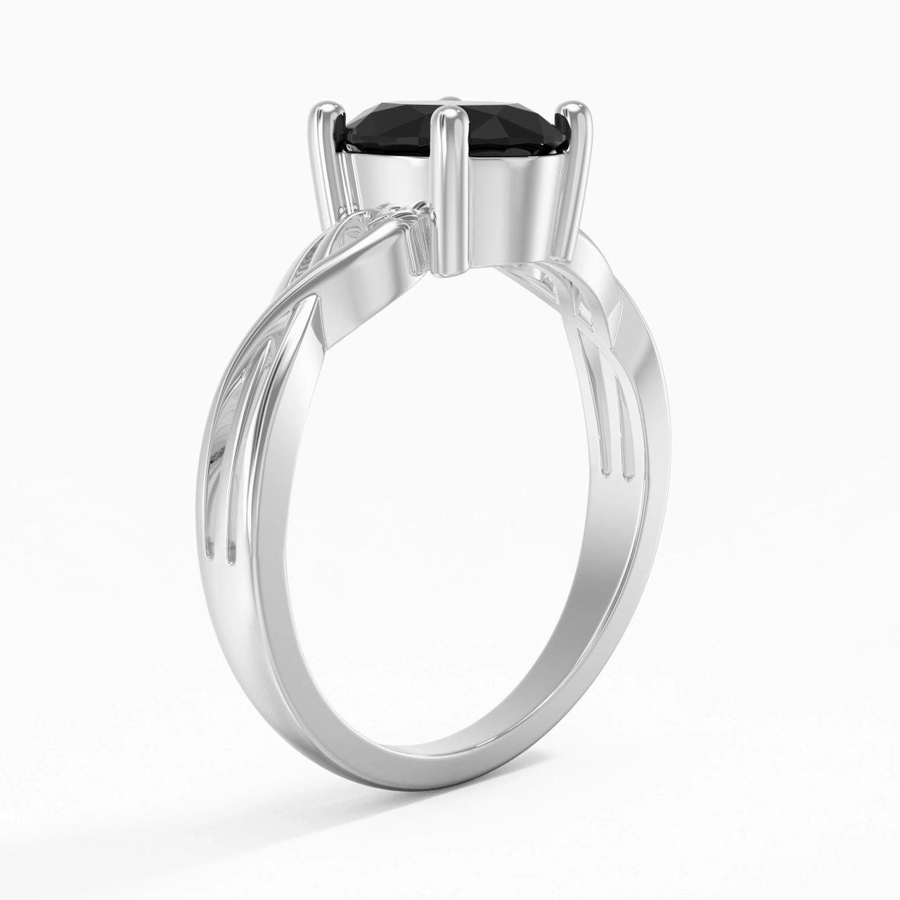 Modern Heart Oval Cut Engagement Ring