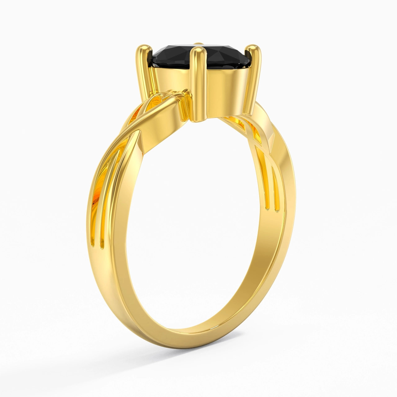 Moderne Cœur Ovale Coupé Bague de fiançailles