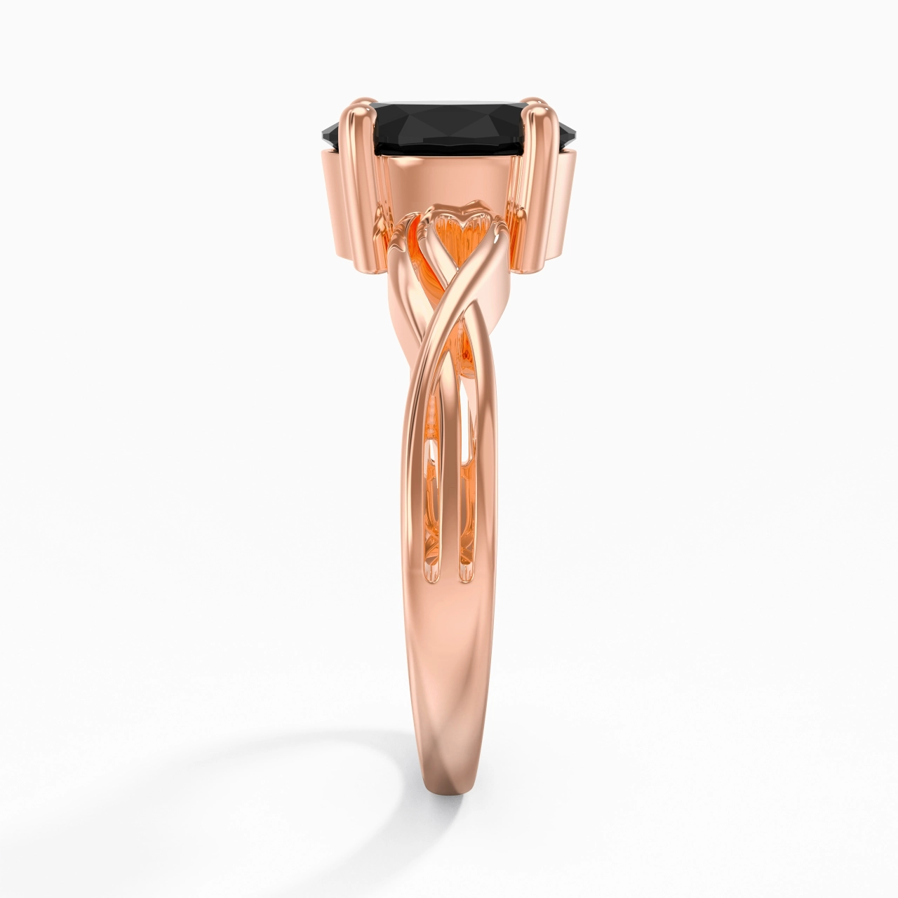 Modern Heart Oval Cut Engagement Ring