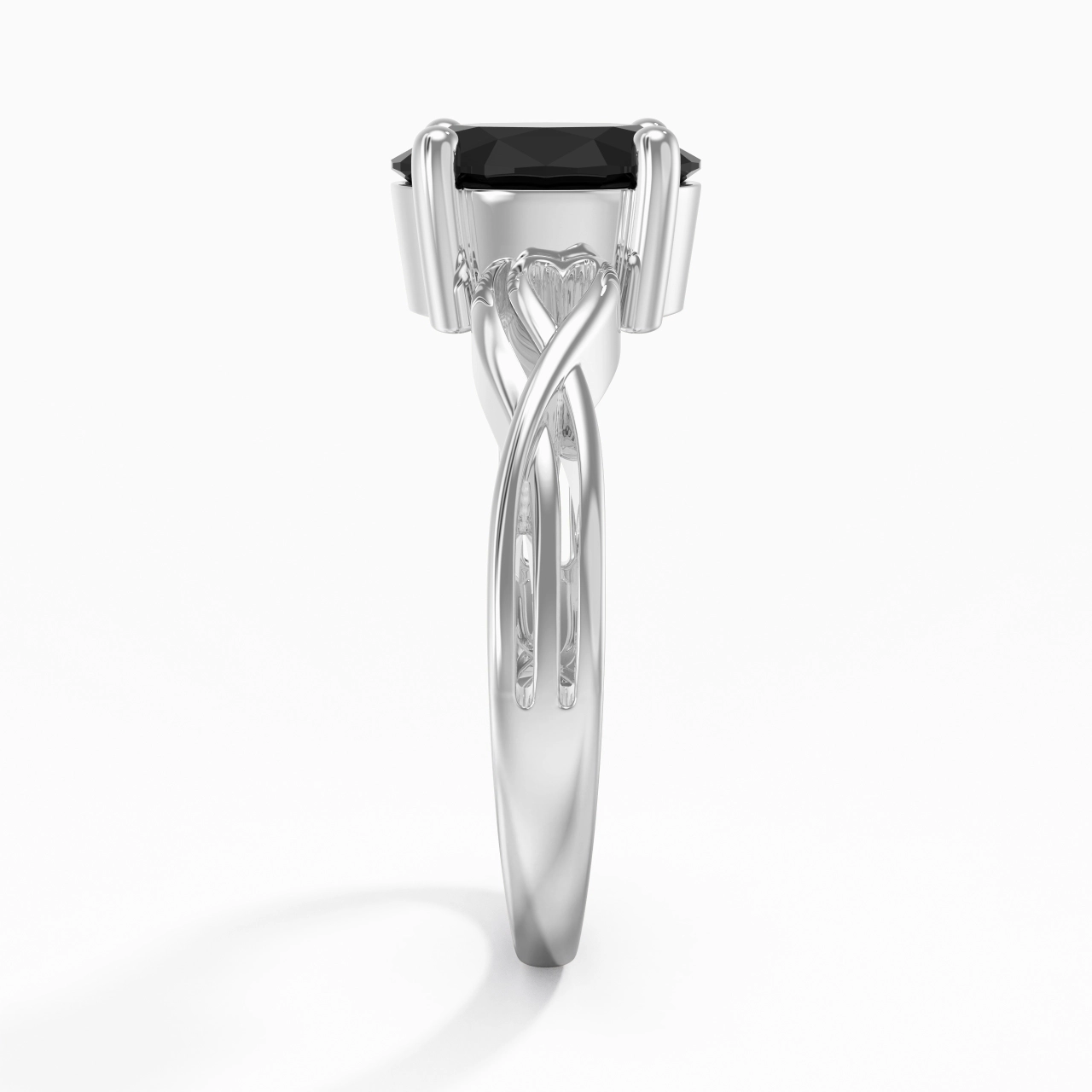 Modern Heart Oval Cut Engagement Ring