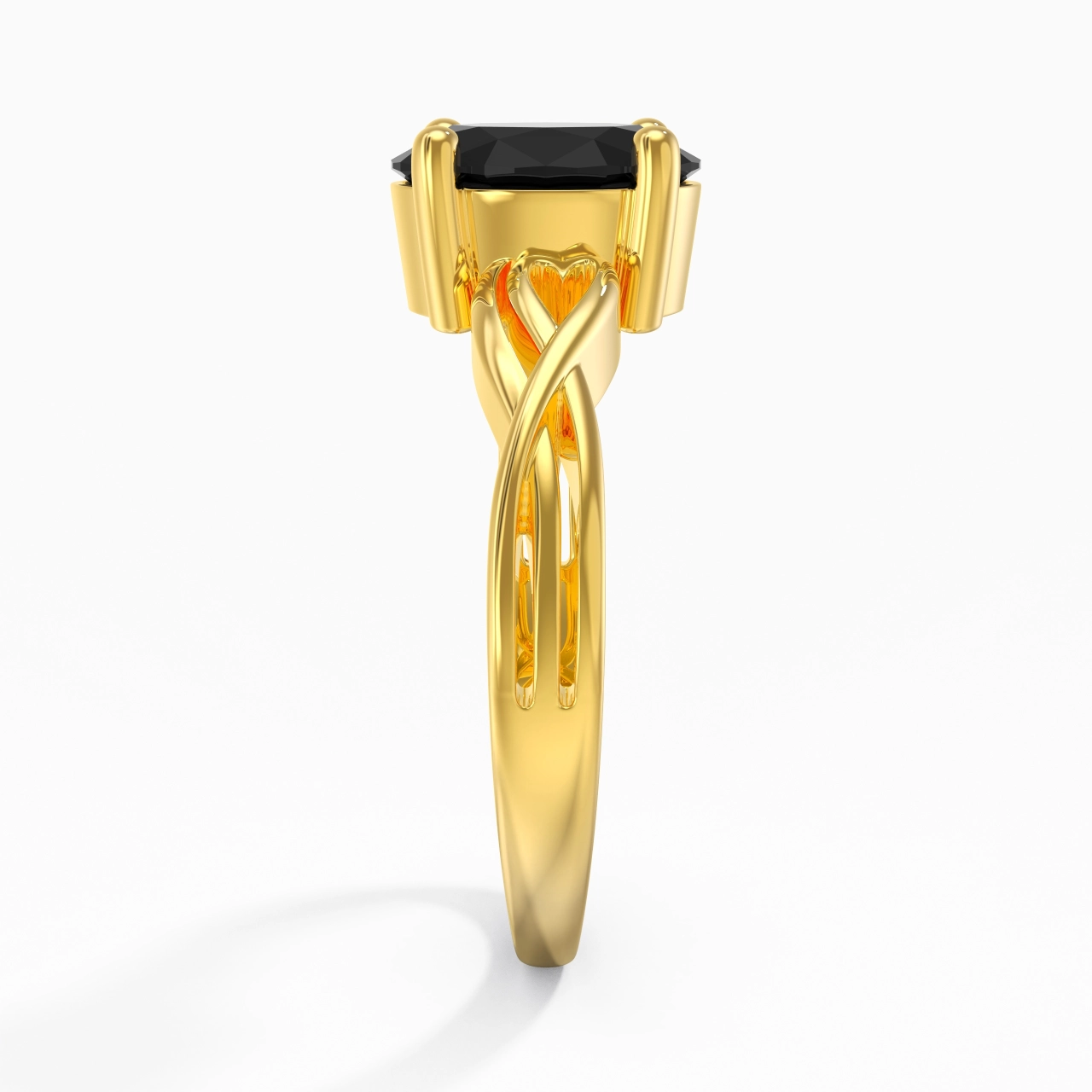 Modern Heart Oval Cut Engagement Ring