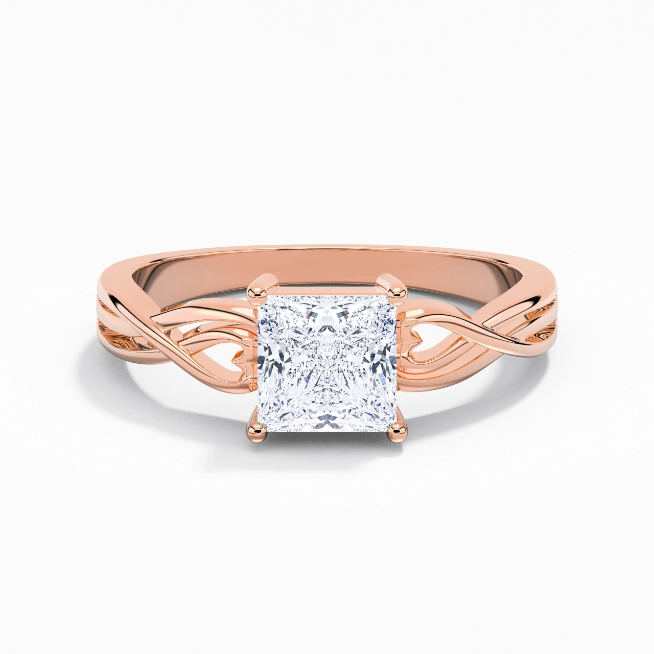 Moderne Cœur Princesse Coupé Bague de fiançailles