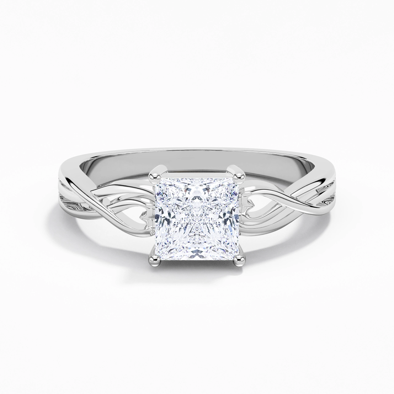 Moderne Cœur Princesse Coupé Bague de fiançailles