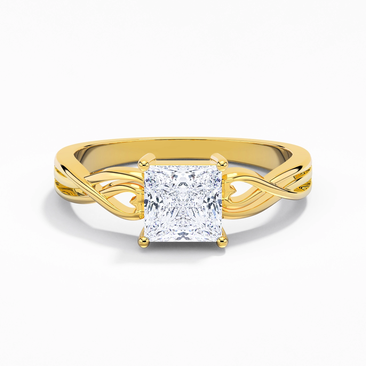 Moderne Cœur Princesse Coupé Bague de fiançailles