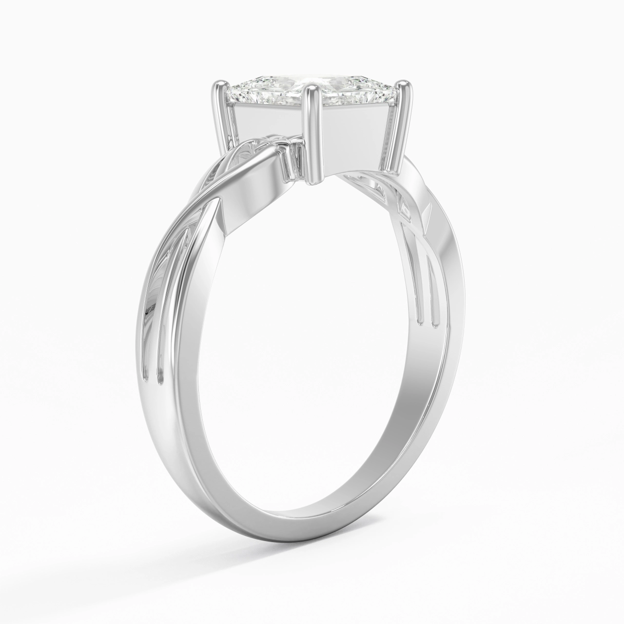 Moderne Cœur Princesse Coupé Bague de fiançailles