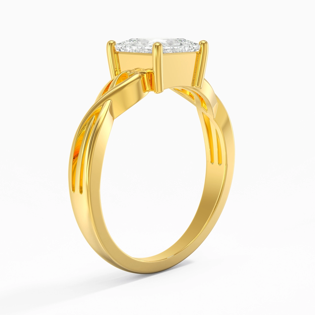 Moderne Cœur Princesse Coupé Bague de fiançailles