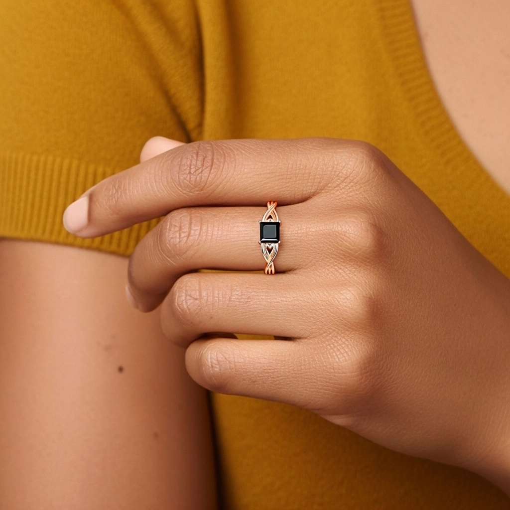 Modern Heart Princess Cut Engagement Ring