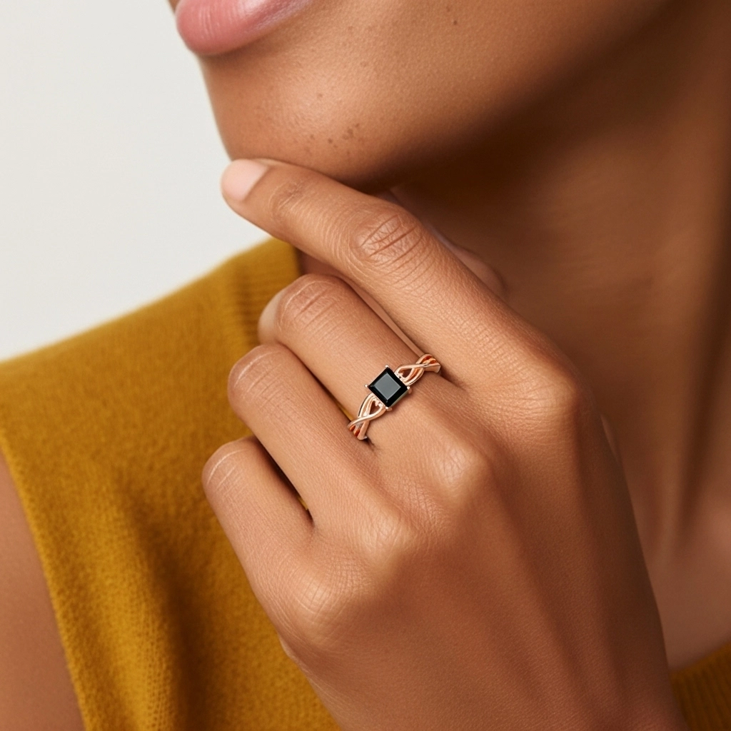 Modern Heart Princess Cut Engagement Ring