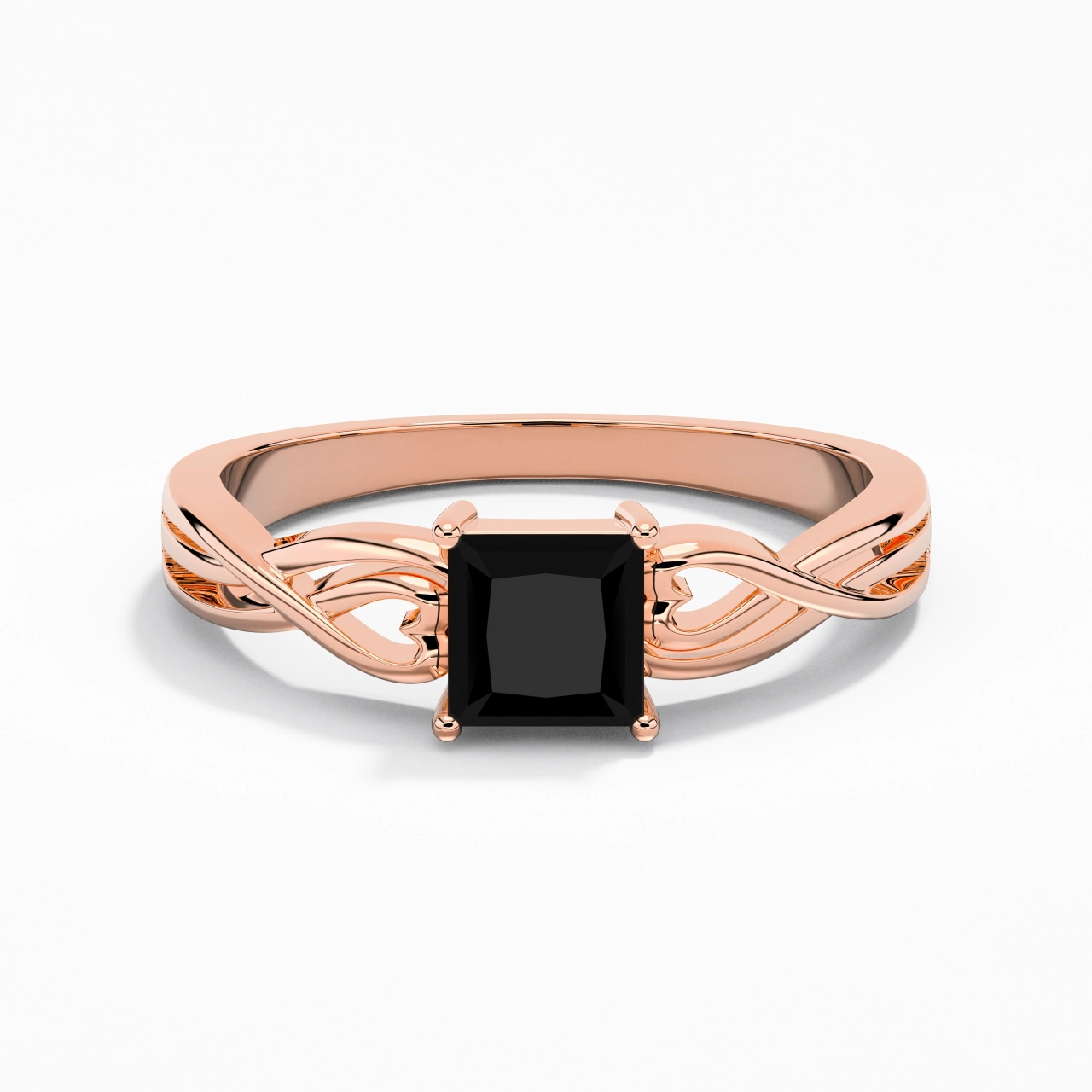 Moderne Cœur Princesse Coupé Bague de fiançailles