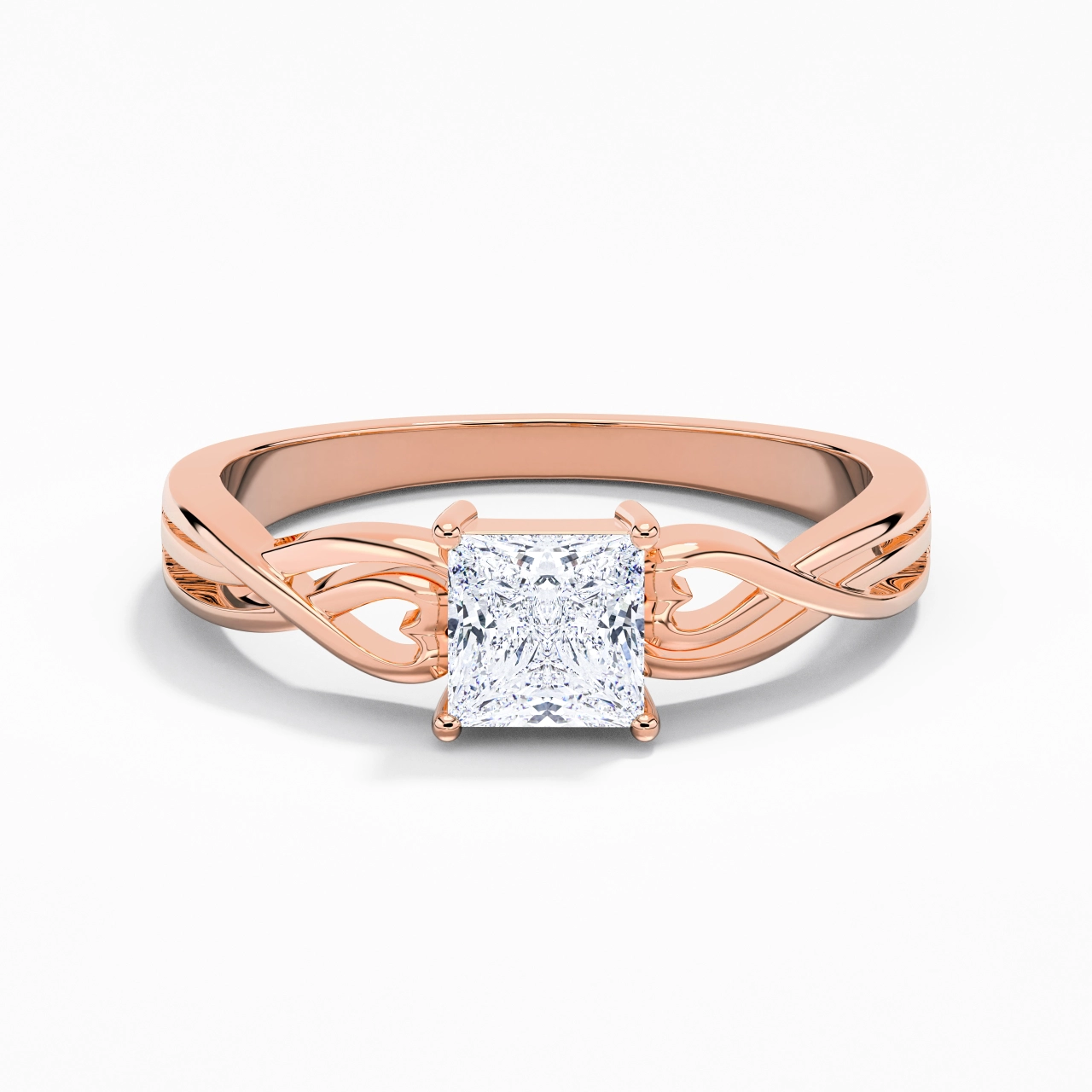 Moderne Cœur Princesse Coupé Bague de fiançailles