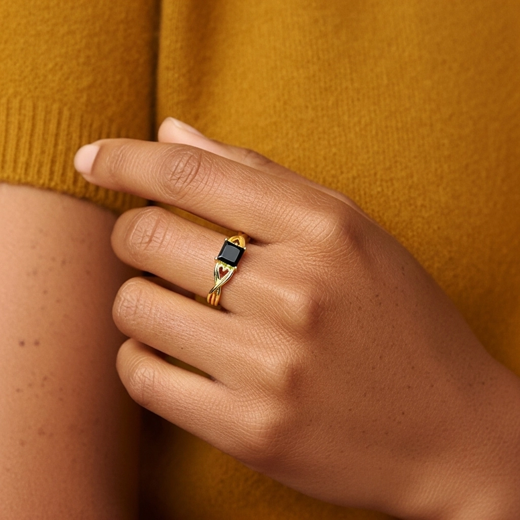 Modern Heart Princess Cut Engagement Ring