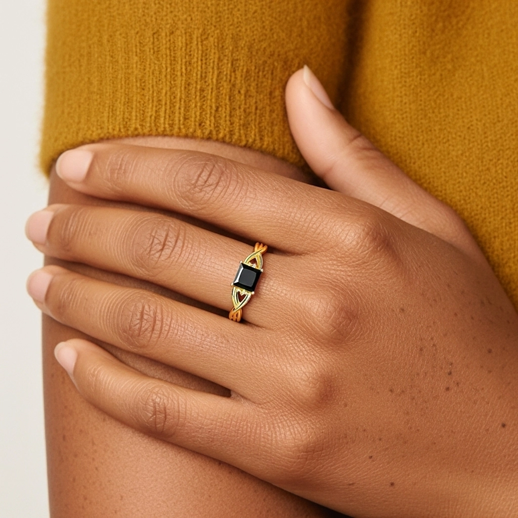 Modern Heart Princess Cut Engagement Ring