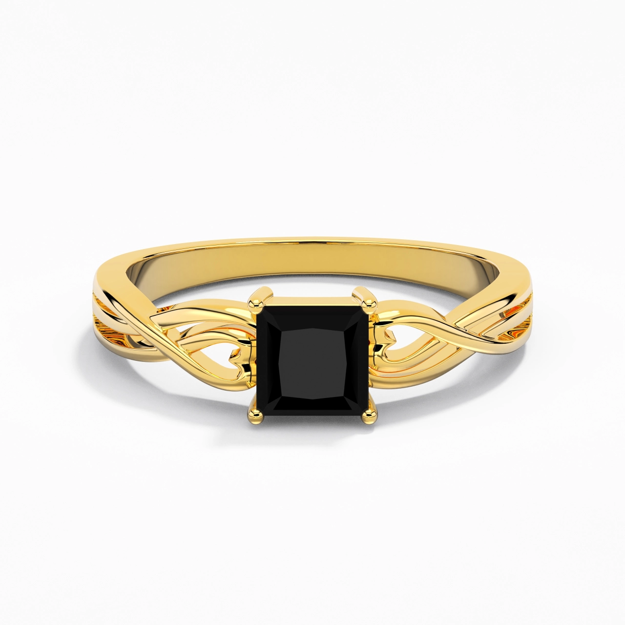Moderne Cœur Princesse Coupé Bague de fiançailles