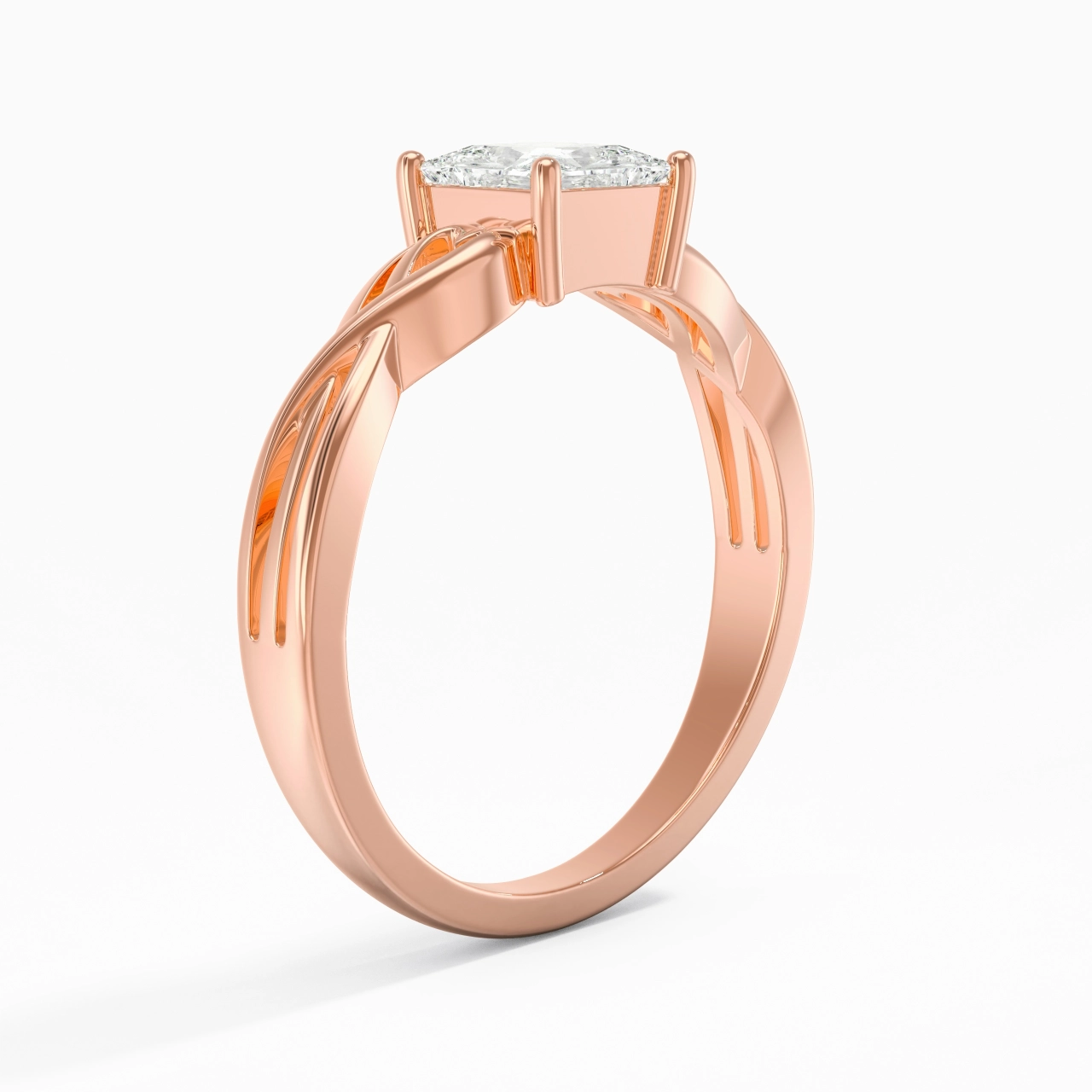 Moderne Cœur Princesse Coupé Bague de fiançailles