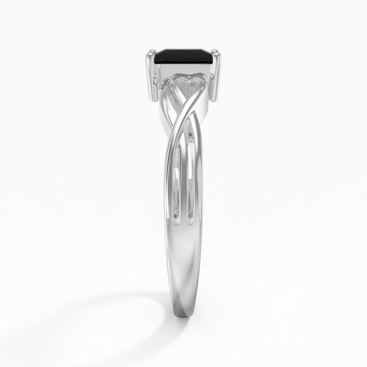 Modern Heart Princess Cut Engagement Ring