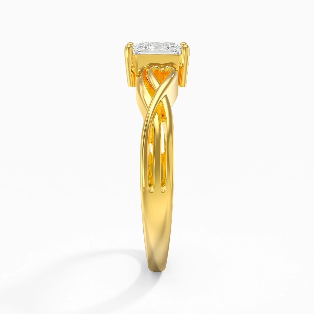 Moderne Cœur Princesse Coupé Bague de fiançailles