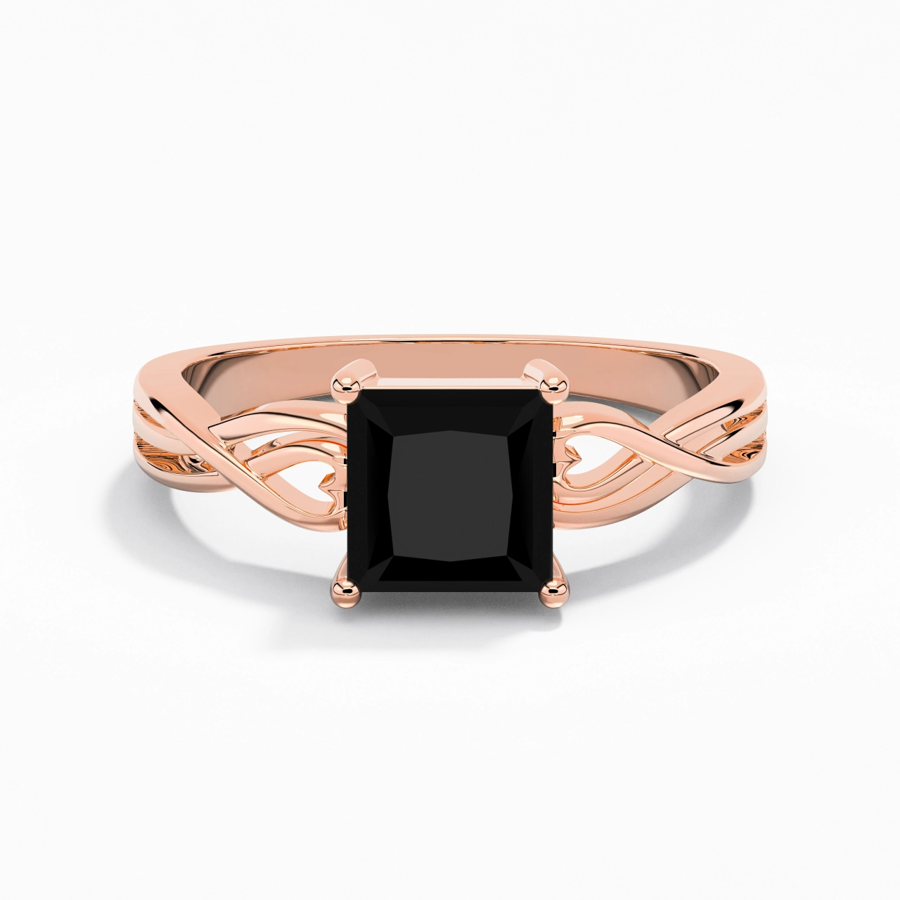 Moderne Cœur Princesse Coupé Bague de fiançailles