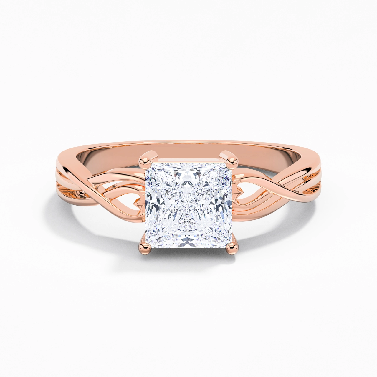 Moderne Cœur Princesse Coupé Bague de fiançailles