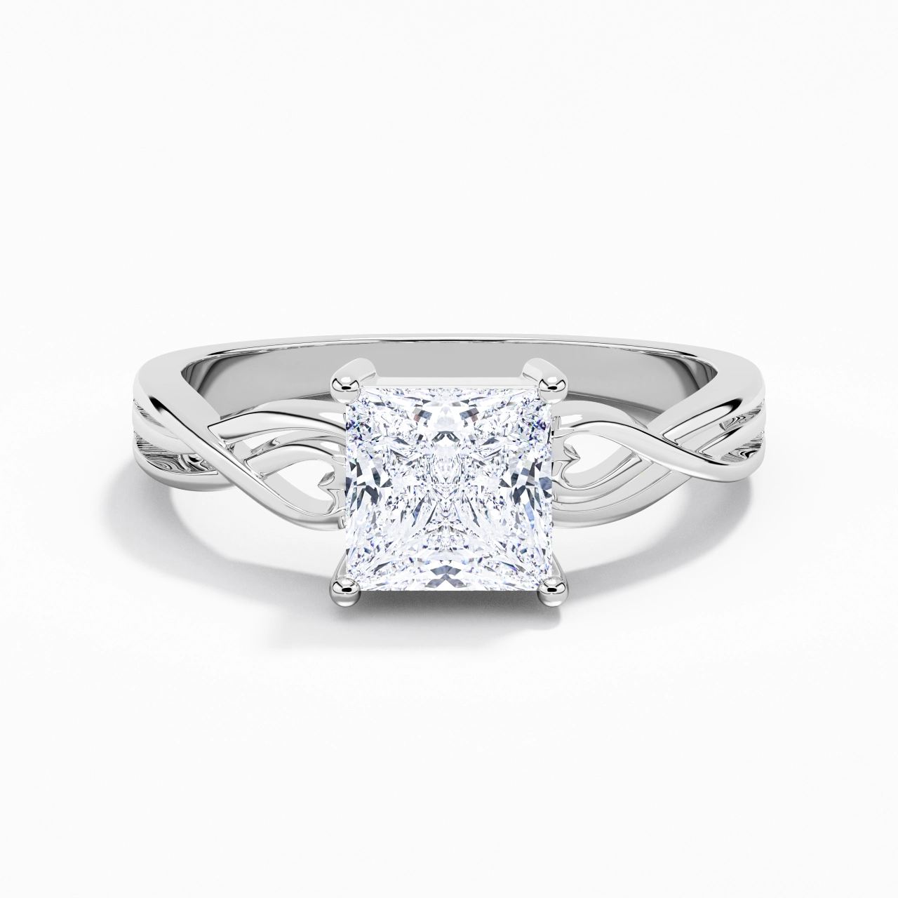Moderne Cœur Princesse Coupé Bague de fiançailles