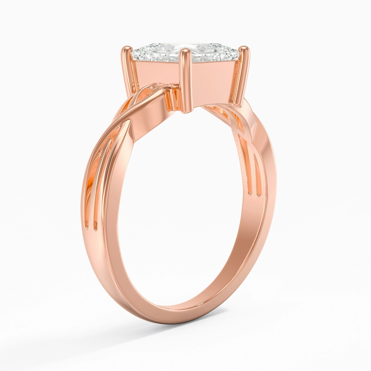 Moderne Cœur Princesse Coupé Bague de fiançailles