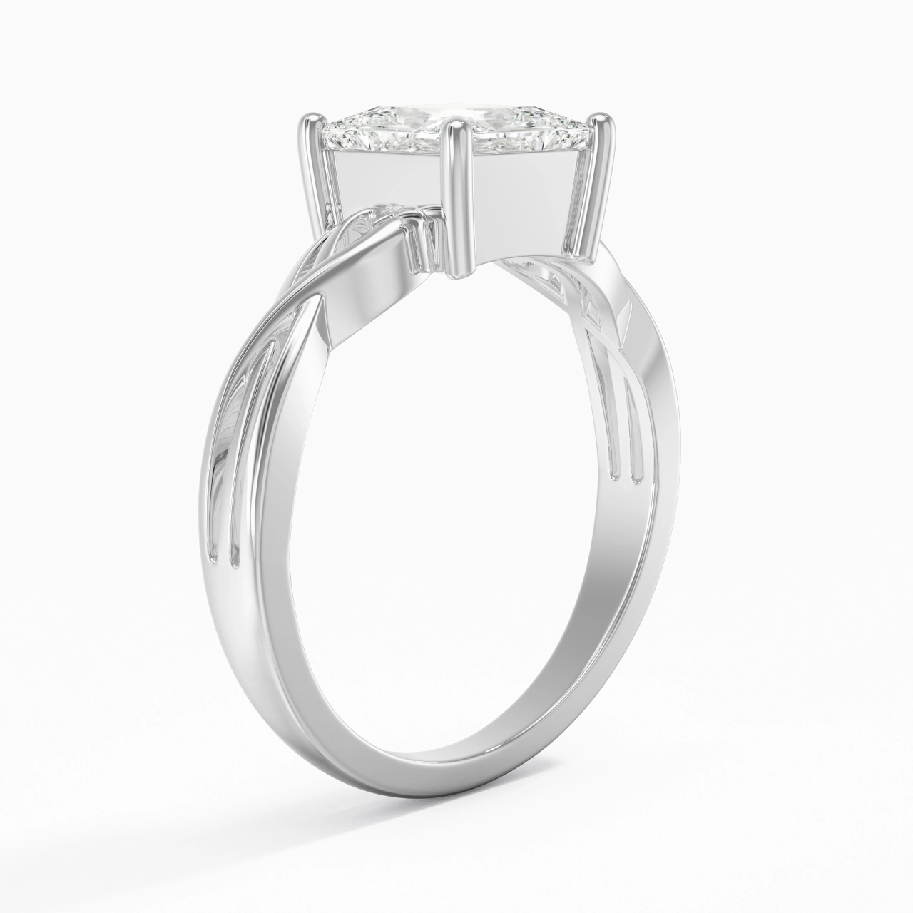 Moderne Cœur Princesse Coupé Bague de fiançailles