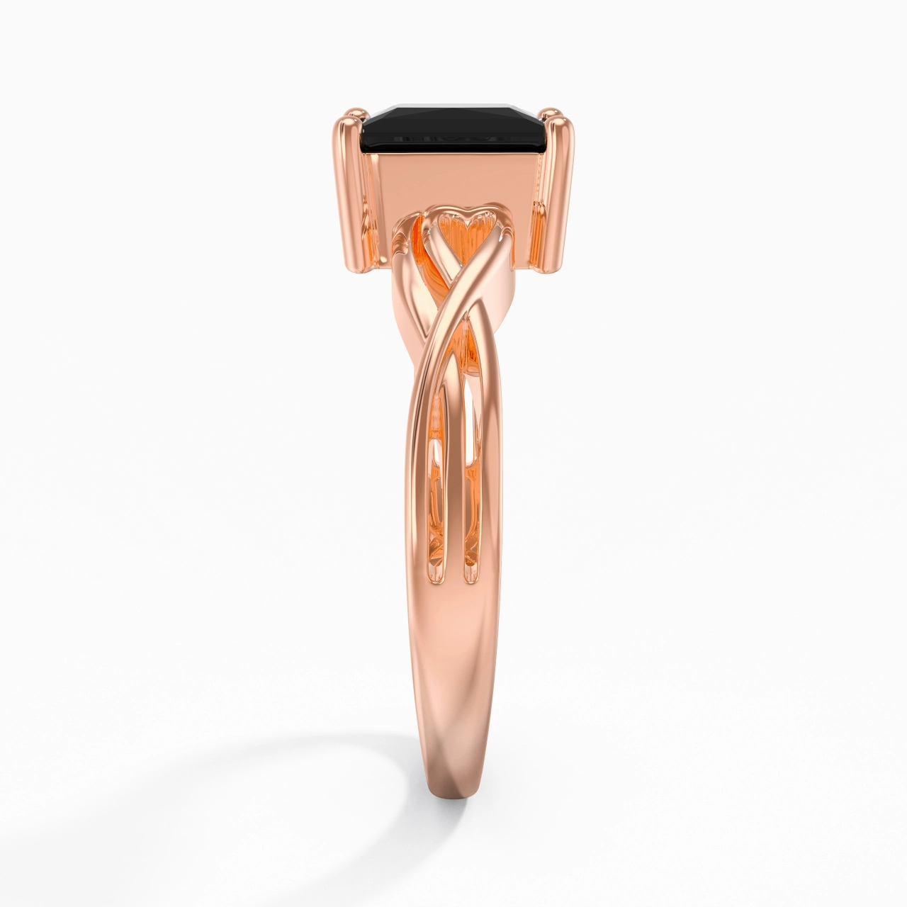 Modern Heart Princess Cut Engagement Ring