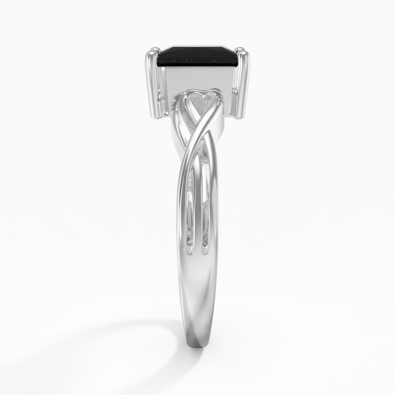 Modern Heart Princess Cut Engagement Ring