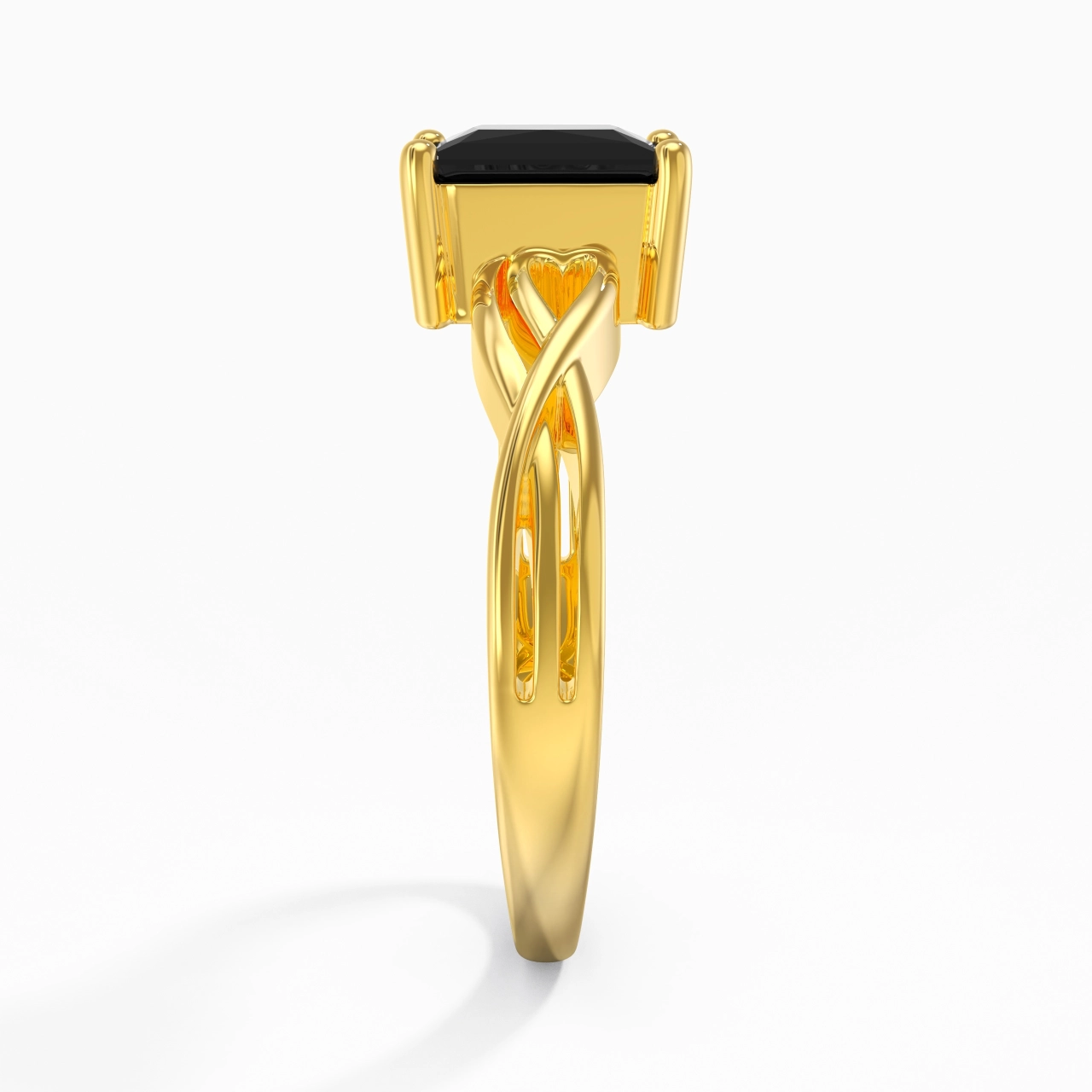 Modern Heart Princess Cut Engagement Ring