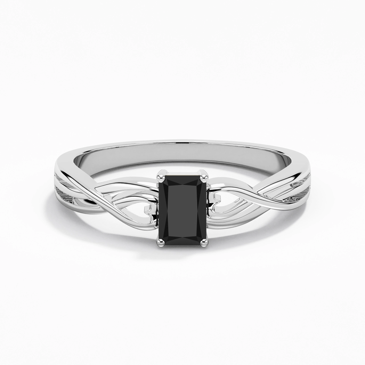 Moderne Cœur Radiant Coupé Bague de fiançailles