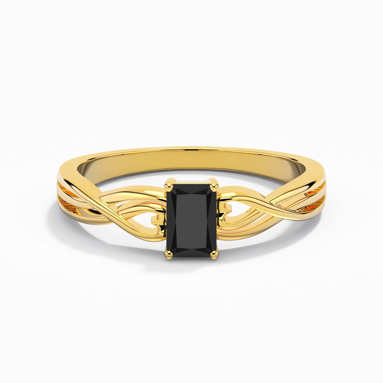 Moderne Cœur Radiant Coupé Bague de fiançailles
