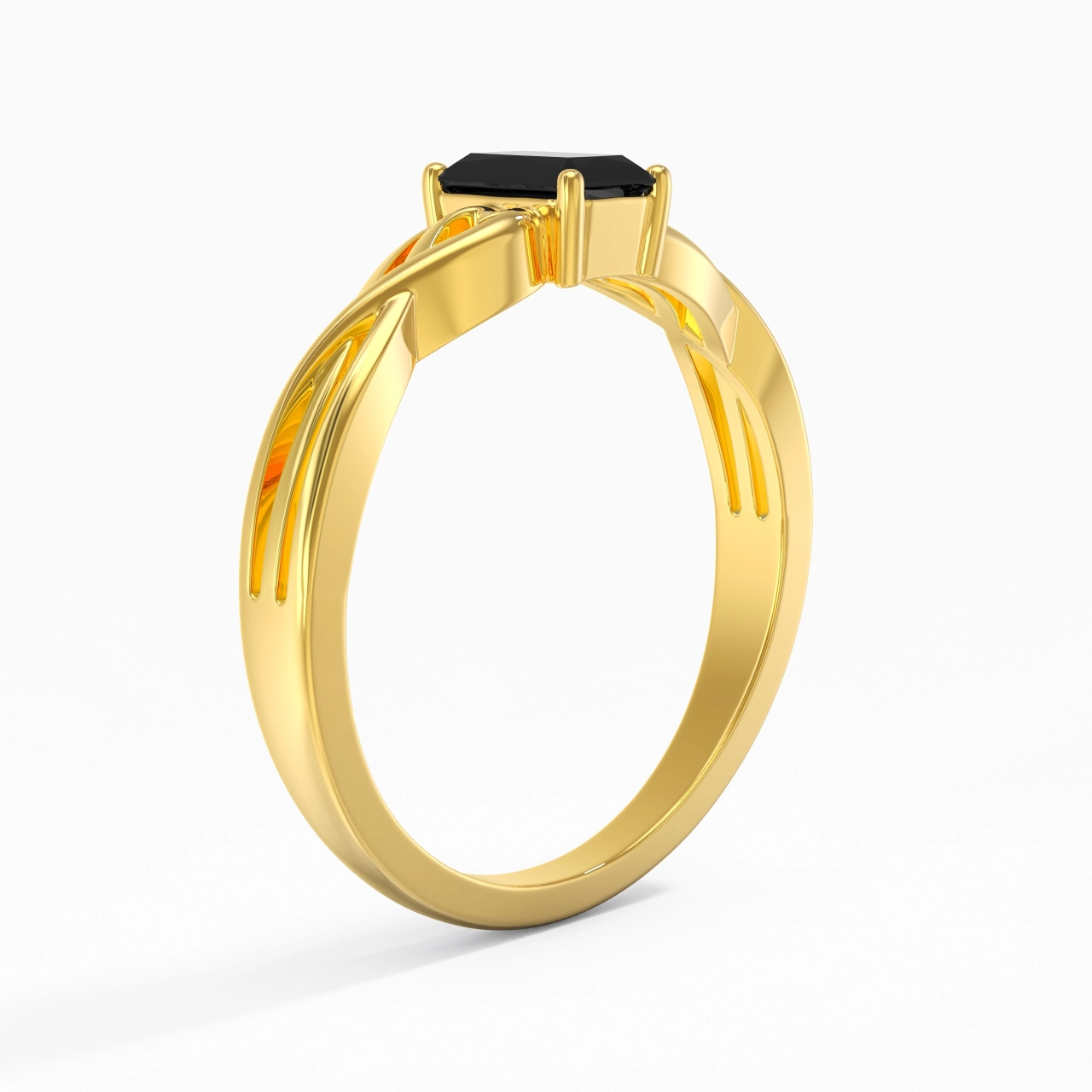 Moderne Cœur Radiant Coupé Bague de fiançailles
