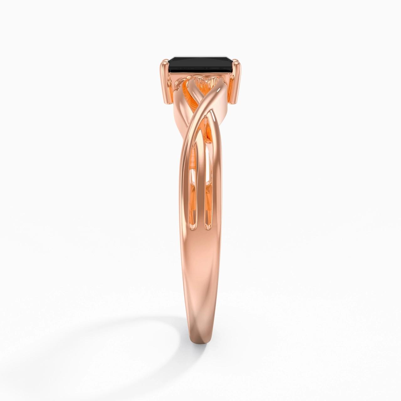 Modern Heart Radiant Cut Engagement Ring