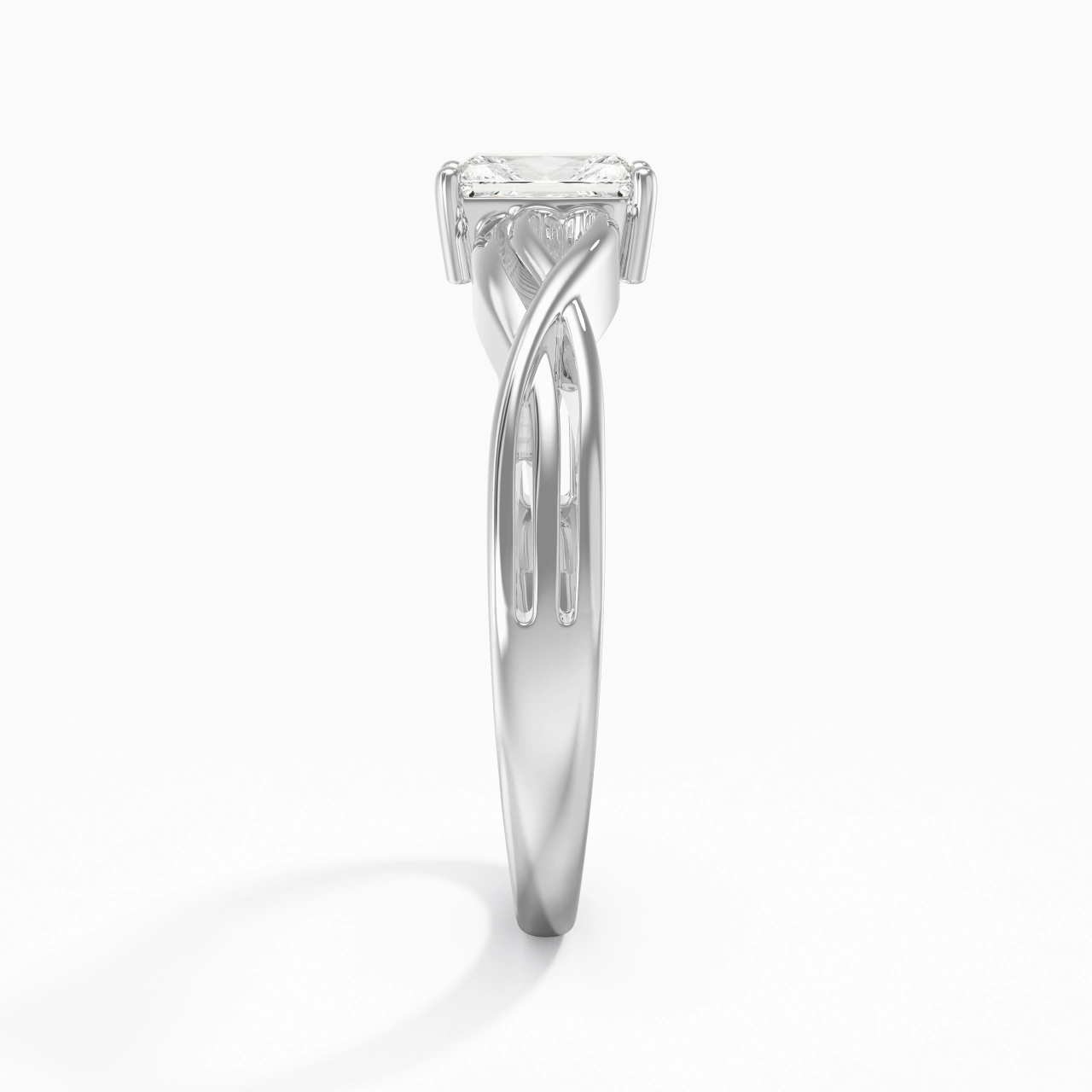 Modern Heart Radiant Cut Engagement Ring