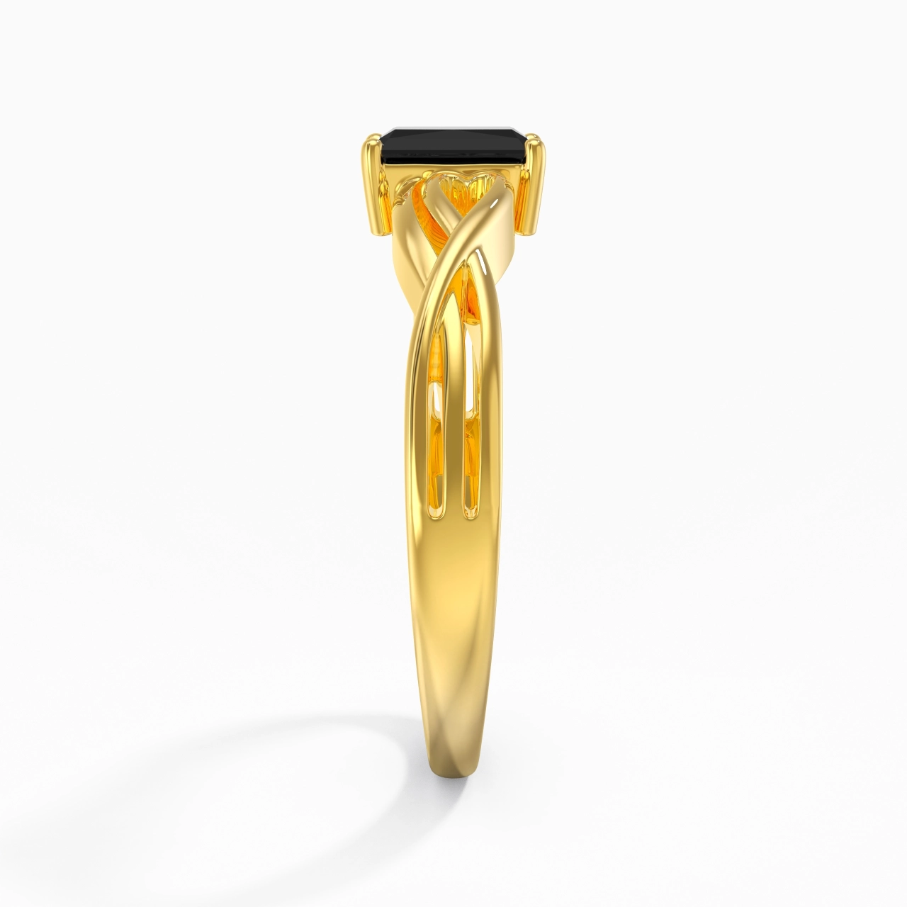 Modern Heart Radiant Cut Engagement Ring