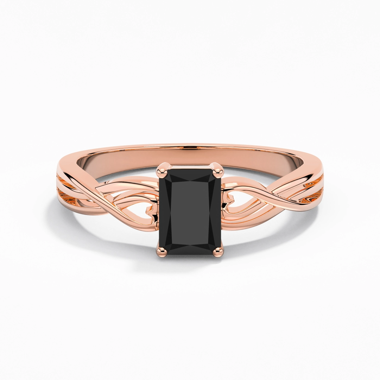 Moderne Cœur Radiant Coupé Bague de fiançailles
