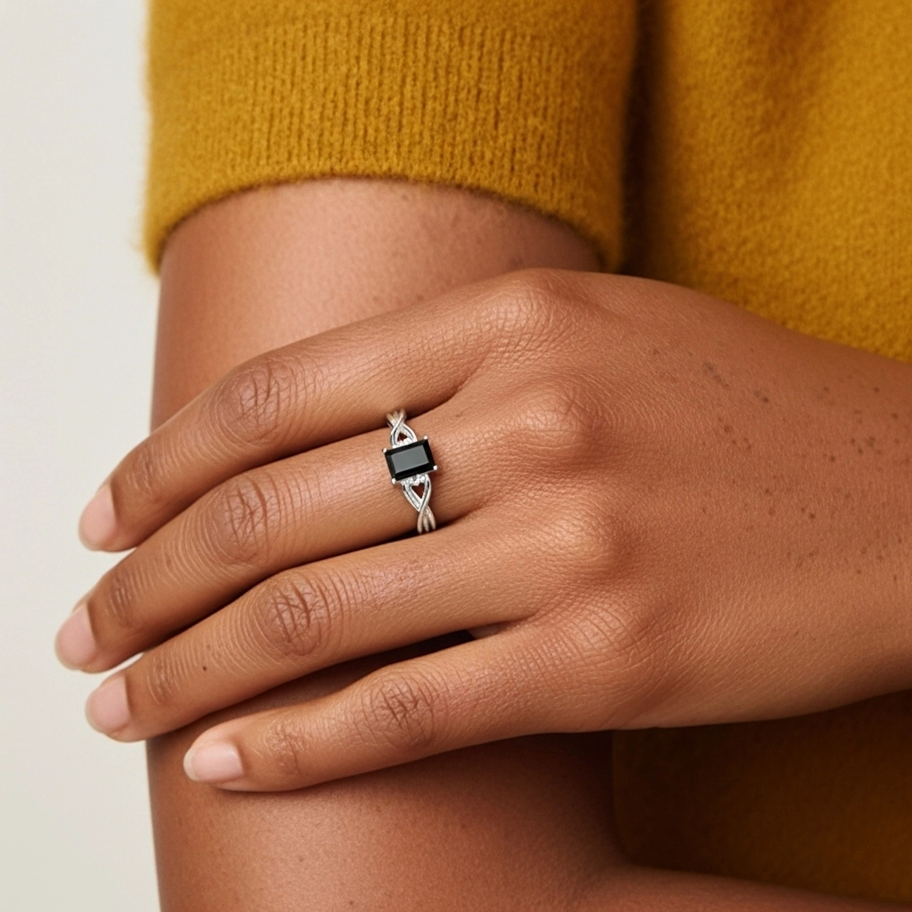 Modern Heart Radiant Cut Engagement Ring