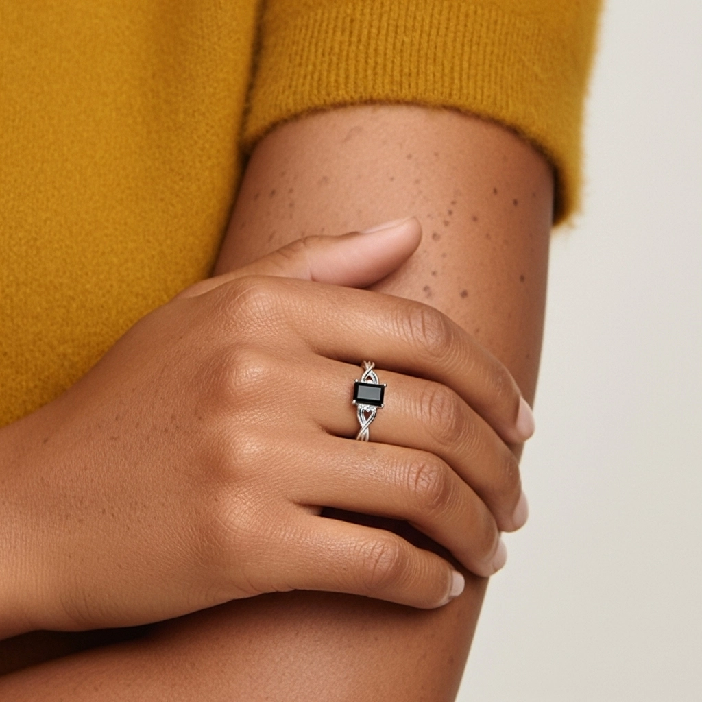 Modern Heart Radiant Cut Engagement Ring