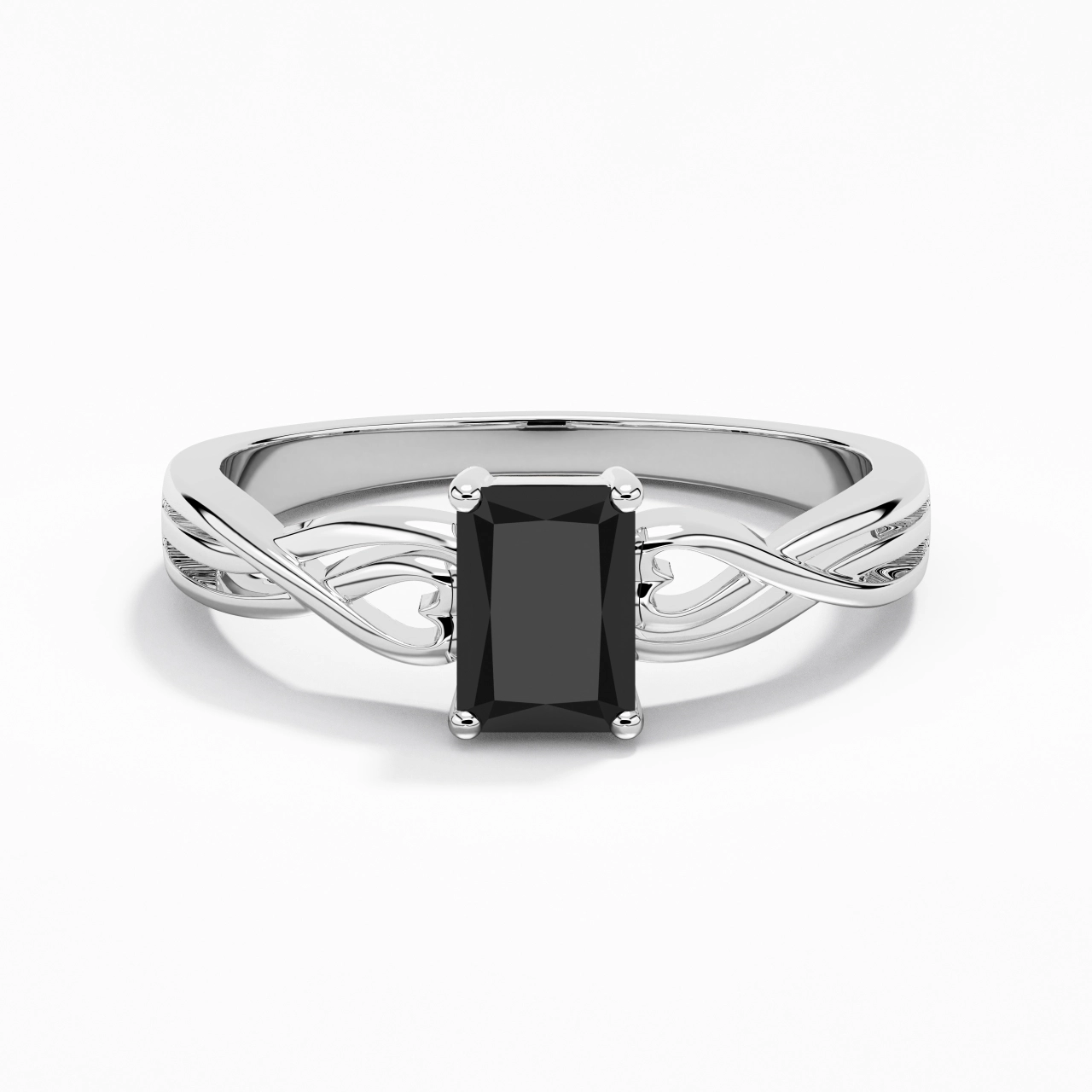 Moderne Cœur Radiant Coupé Bague de fiançailles