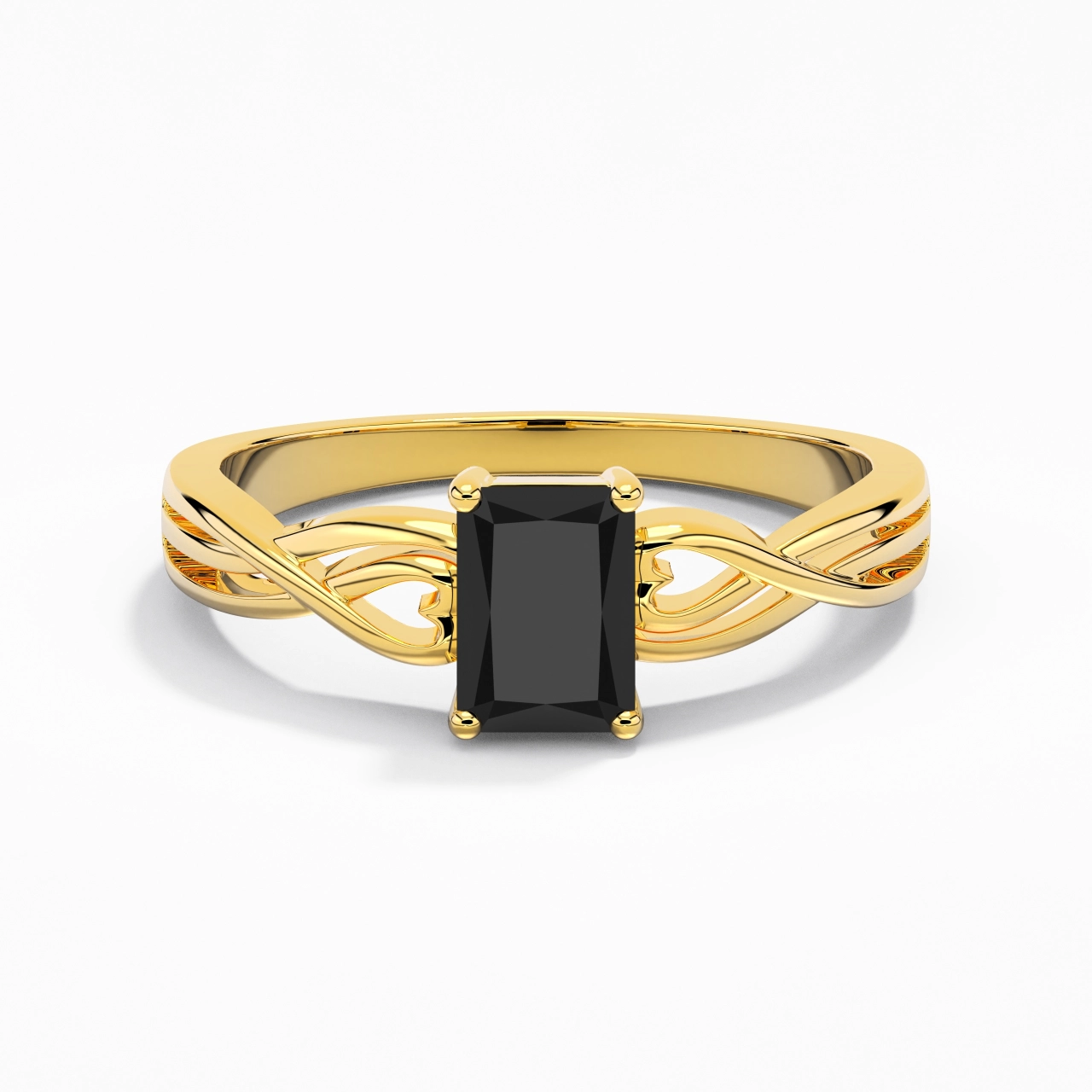 Moderne Cœur Radiant Coupé Bague de fiançailles