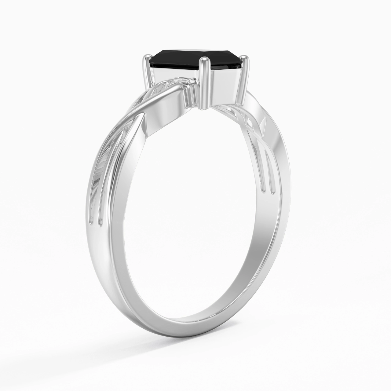 Moderne Cœur Radiant Coupé Bague de fiançailles