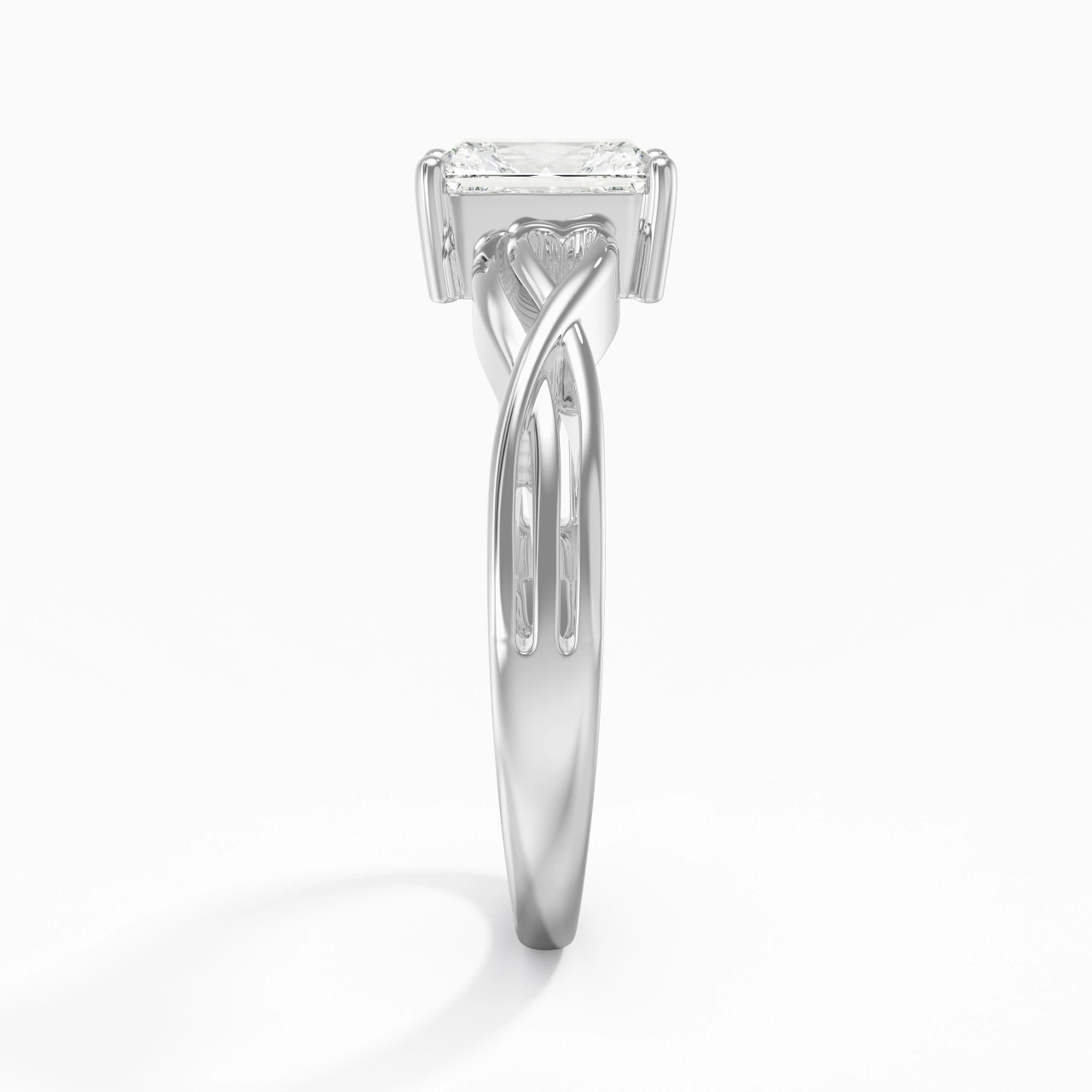 Modern Heart Radiant Cut Engagement Ring