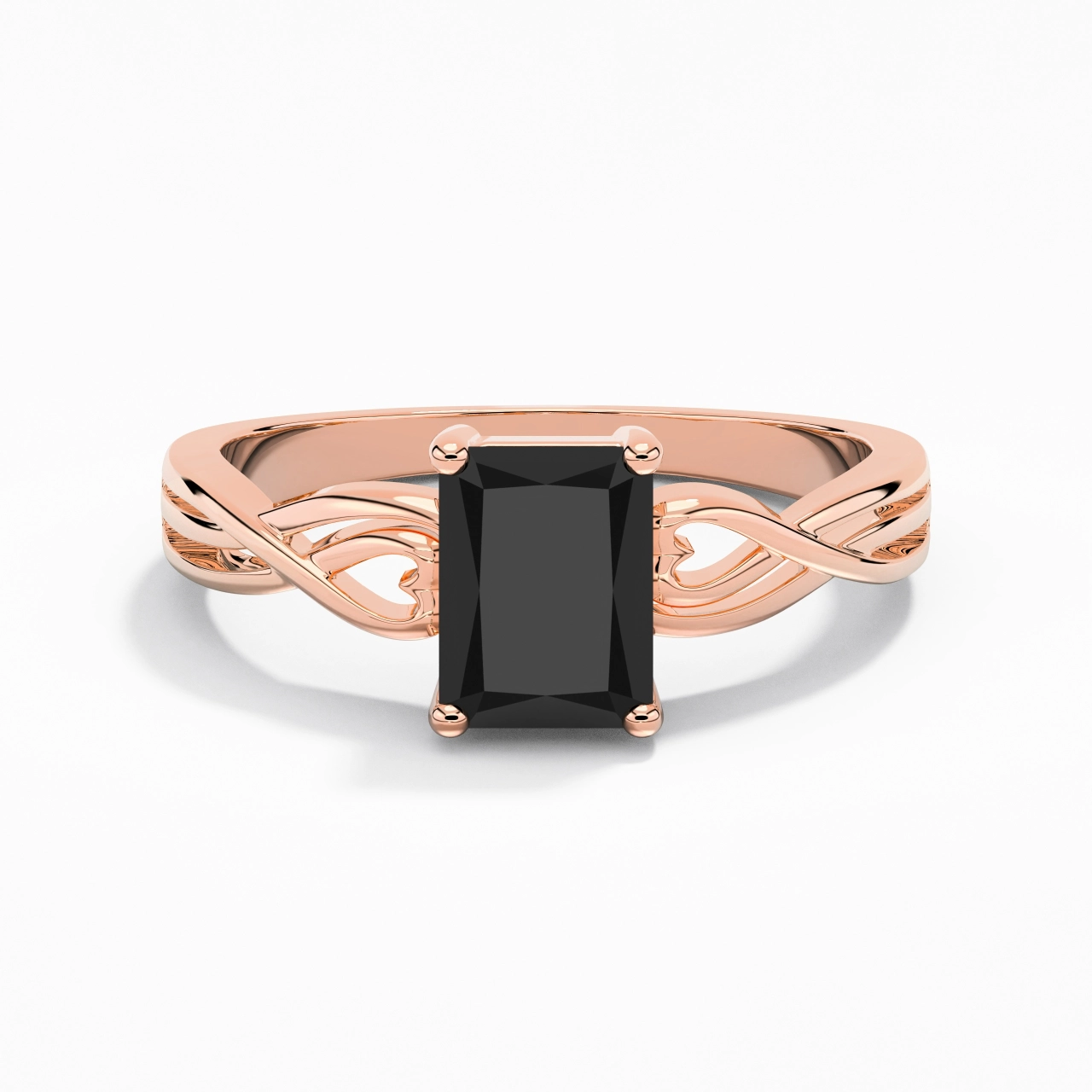 Modern Heart Radiant Cut Engagement Ring