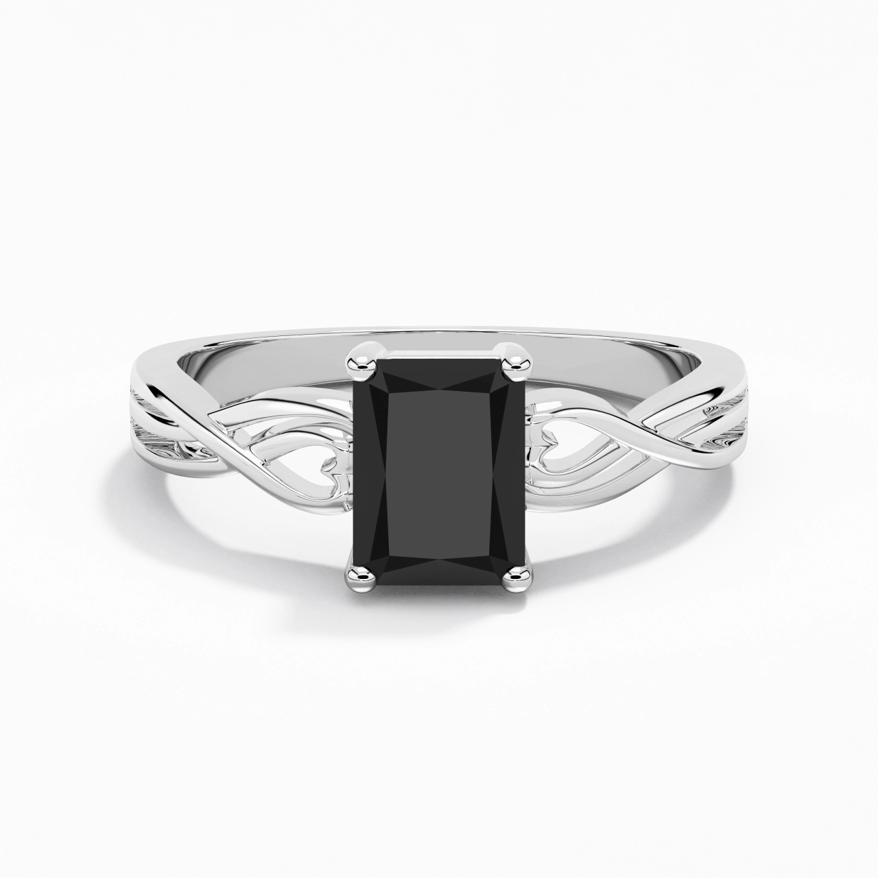 Modern Heart Radiant Cut Engagement Ring