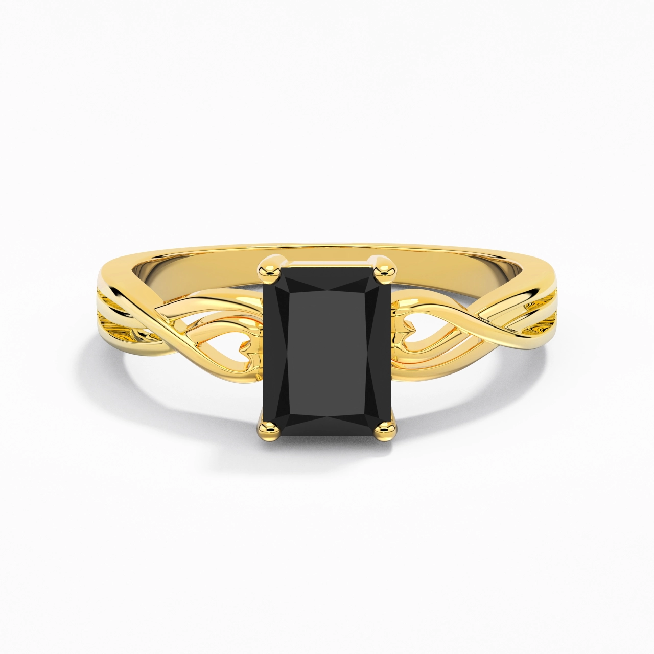 Moderne Cœur Radiant Coupé Bague de fiançailles