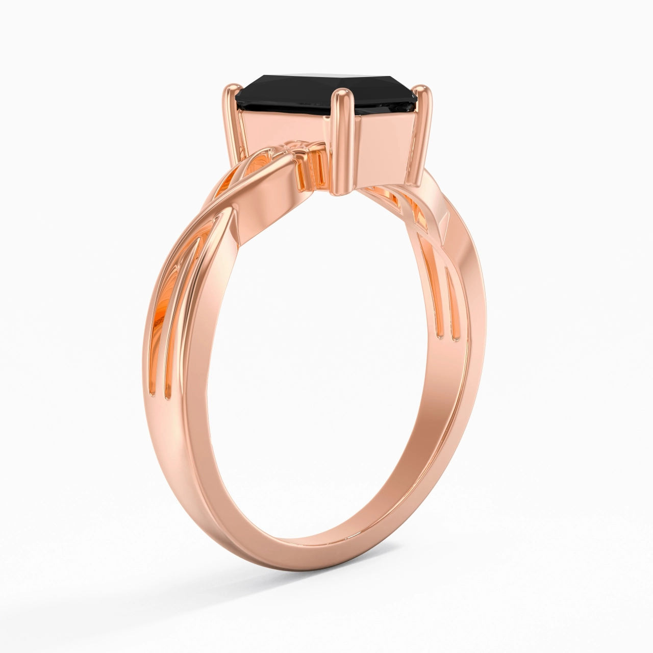 Modern Heart Radiant Cut Engagement Ring